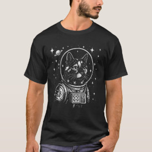Astronaut Tortoiseshell Cat Space Galaxy Cat Lover T-Shirt