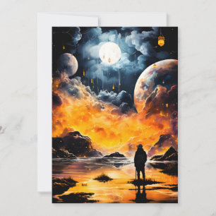 Astronaut Traveller Cosmic Horizon Journey Holiday Card