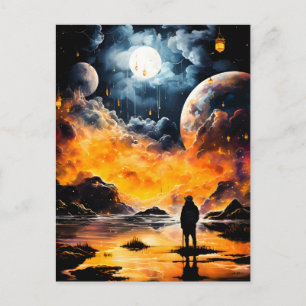 Astronaut Traveller Cosmic Horizon Journey Holiday Postcard