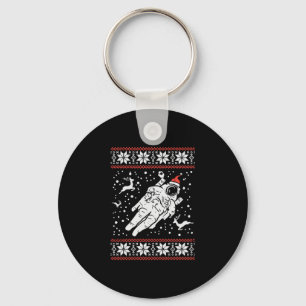 Astronaut Ugly Christmas Sweater Xmas Space Lover Key Ring