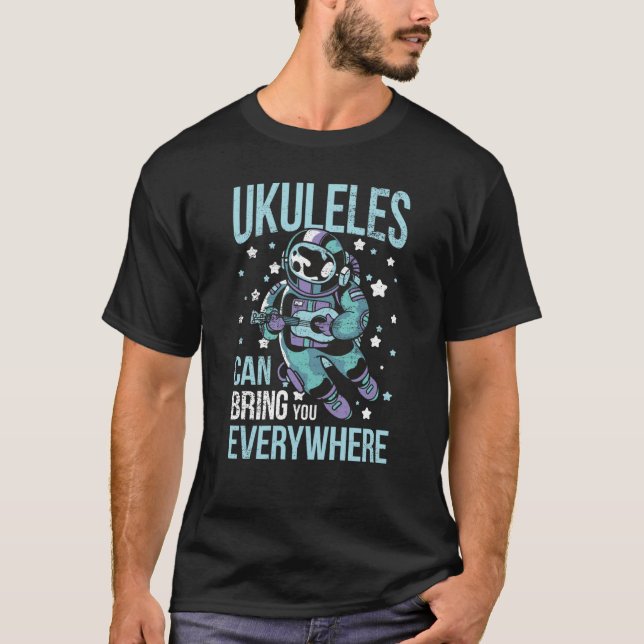 Astronaut Ukulele I Ukulele Tutor I Space Ukulele  T-Shirt (Front)