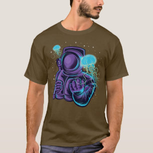 Astronaut Under Water Cosmonauts Space Moon Planet T-Shirt