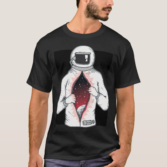Astronaut Unzipped-  Interesting Space Tees. T-Shirt (Front)