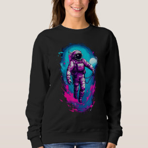 Astronaut Vaporwave Aesthetic Retro Glitch Spacema Sweatshirt