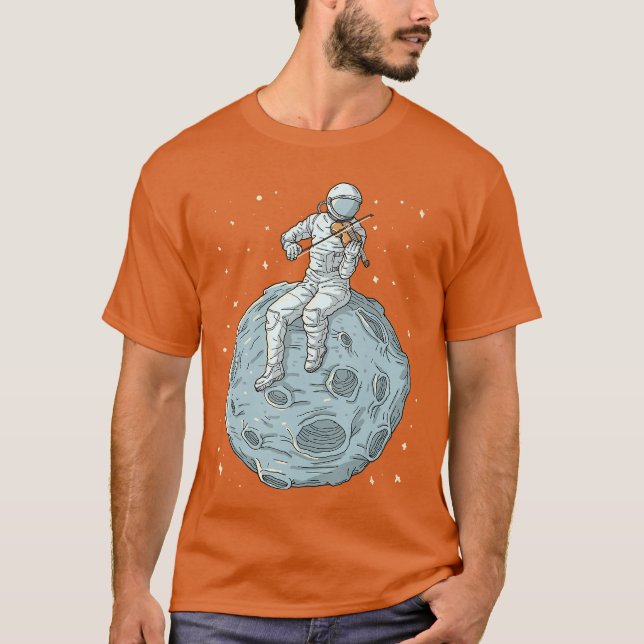 Astronaut Violin Player Violinist Viola Classical  T-Shirt (Front)
