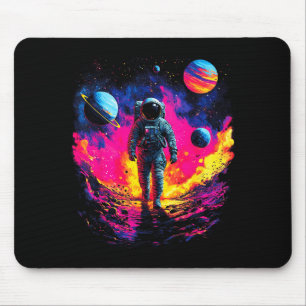 Astronaut Walking In Galaxy Outer Space Explorer S Mouse Pad