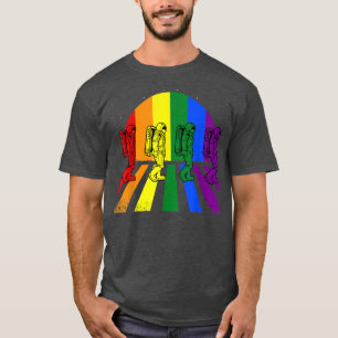 Astronaut Walking LGBTQ Retro Space Rainbow Gay Pr T-Shirt
