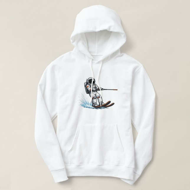 Astronaut Water Skiing Hoodie (Design Front)
