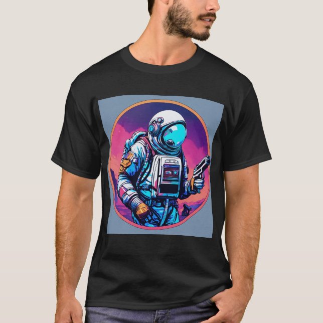 Astronaut with a Gun: Space Warrior T-Shirt (Front)