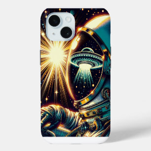 Astronaut with a Reflection of a UFO iPhone 15 Case