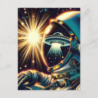 Astronaut with a Reflection of a UFO 