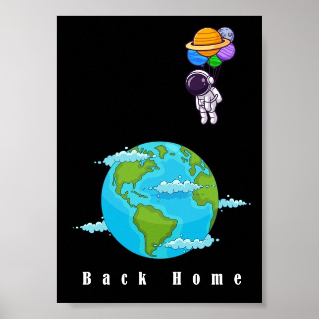  astronaut With Balloon | Multicolored modern art  Poster (Front)