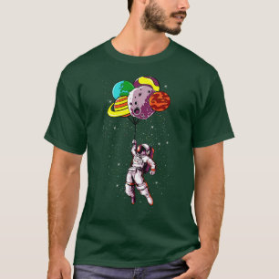 Astronaut With Balloon Planet Funny Space Space T-Shirt