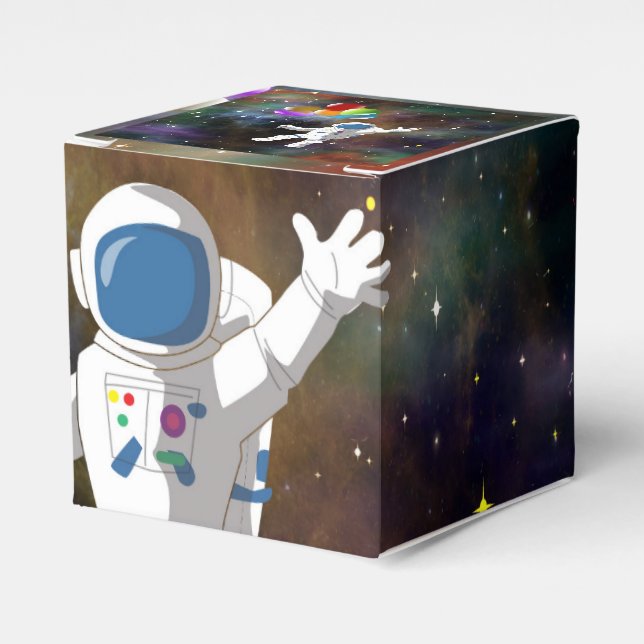 Astronaut with Balloons Favour Box (Front Side)