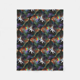 Astronaut with Balloons Fleece Blanket
