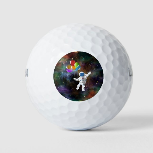 Astronaut with Balloons Golf Balls (Front)