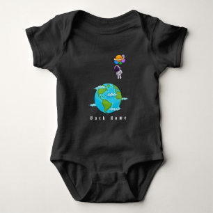 astronaut With Balloons landing earth Baby Bodysuit