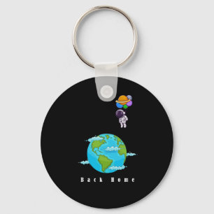  astronaut With Balloons landing earth   Key Ring