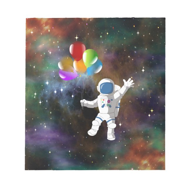 Astronaut with Balloons Notepad (Front)