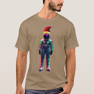 Astronaut With Christmas Hat T-Shirt