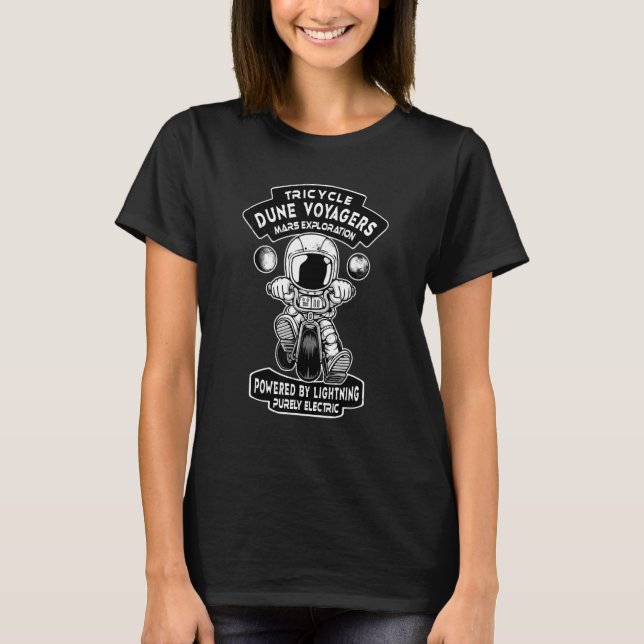 Astronaut With Ebike Tricycle T-Shirt (Front)
