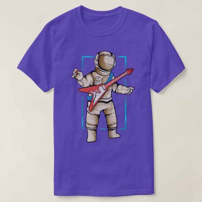 Astronaut With Electric Guitar  T-Shirt (Design Front)