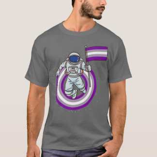 Astronaut With Grayseual Pride Flag  T-Shirt