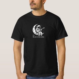 Astronaut with guitar on the moon, singing a song T-Shirt