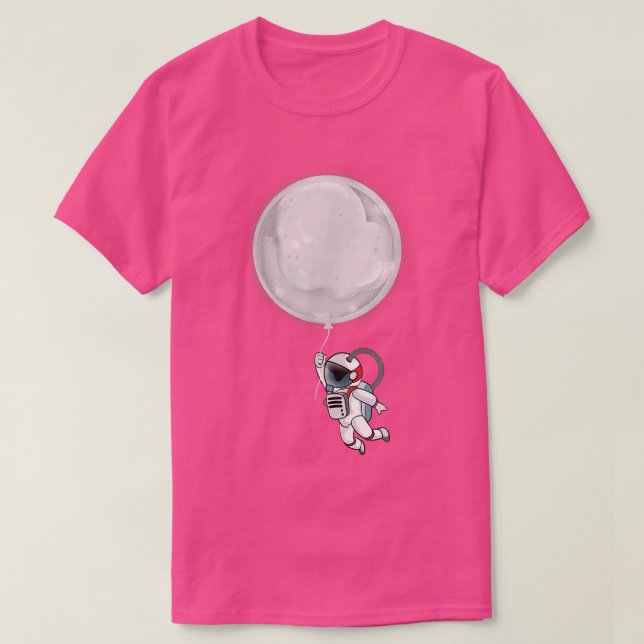 Astronaut With Moon Balloon T-Shirt (Design Front)
