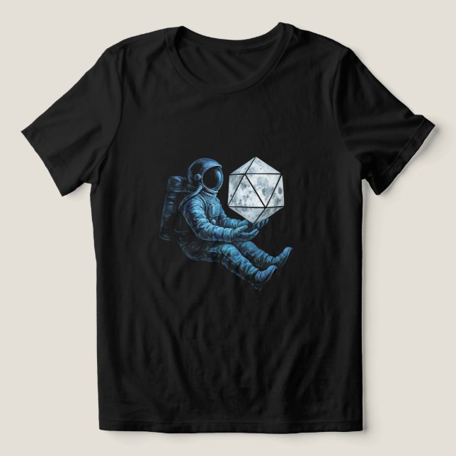 Astronaut with Moon Dice Tri-Blend Shirt (Design Front)