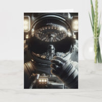 Astronaut with reflection of UFO | Birthday
