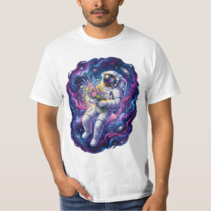 Astronaut with Wildflowers Space Graphic Tee Elk