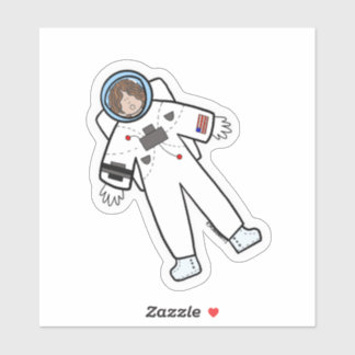 Astronaut woman custom cut sticker
