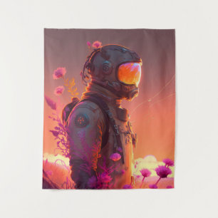 Astronaut World Discovery Painting Human Universe Tapestry