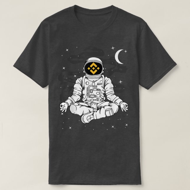 Astronaut Yoga Binance BNB Coin To The Moon Crypto T-Shirt (Design Front)