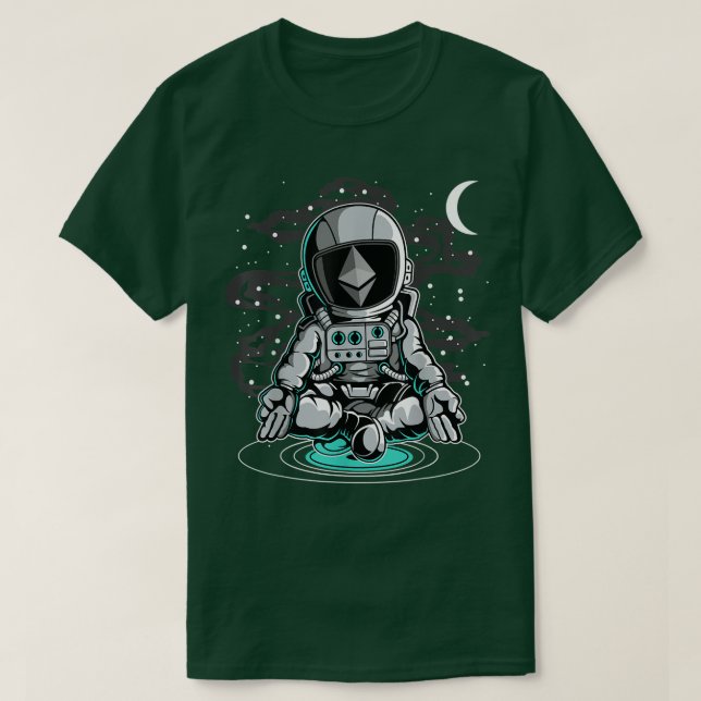 Astronaut Yoga Ethereum ETH Coin To The Moon Crypt T-Shirt (Design Front)
