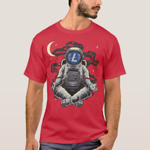 Astronaut Yoga LiteCoin LTC Coin To The Moon Crypt T-Shirt