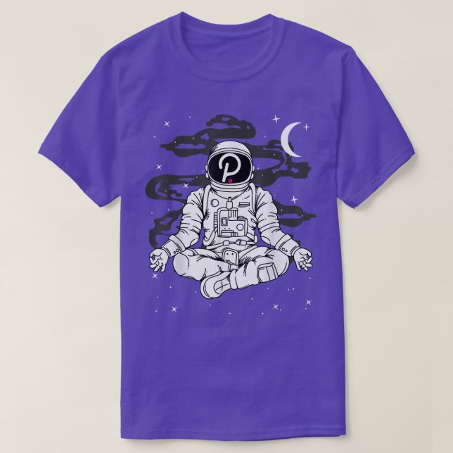 Astronaut Yoga Polkadot DOT Coin To The Moon Crypt T-Shirt (Design Front)