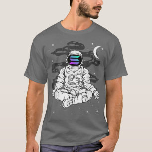 Astronaut Yoga Solana SOL To The Moon Crypto Token T-Shirt