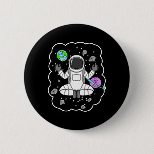 Astronaut Yoga Space Meditation 6 Cm Round Badge