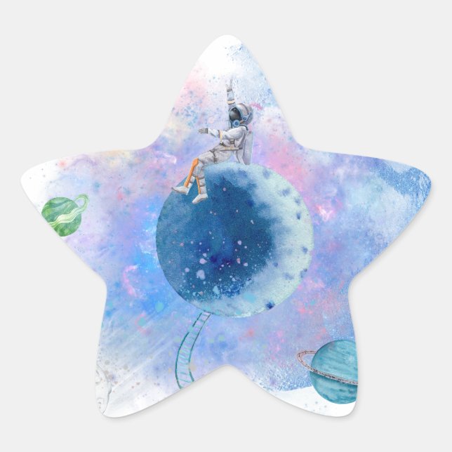 Astronauts and Planets  Star Sticker (Front)
