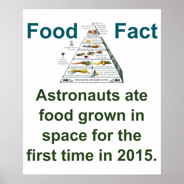 Astronauts Ate Food Grown In Space - Food Fact Poster (Front)