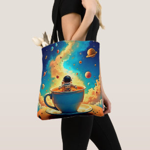 Astronaut's Coffee Cosmos Journey Tote Bag