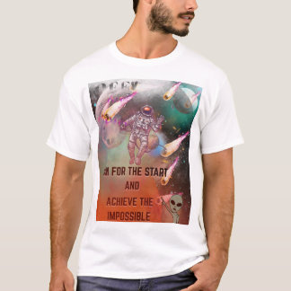 Astronaut's Cosmic Mission – Defy Gravity & Chase  T-Shirt