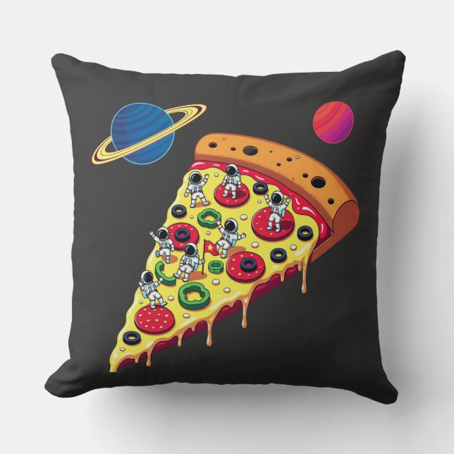 Astronauts enjoying a pizza in space cushion (Front)