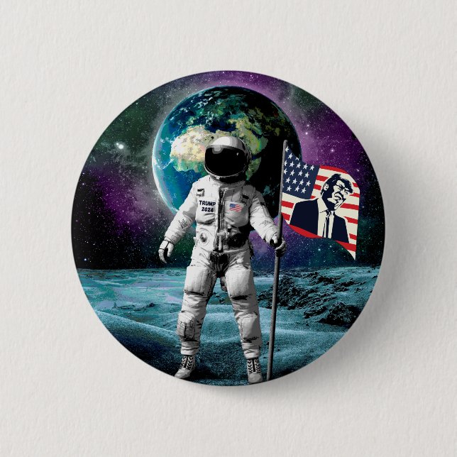 Astronauts for Trump 2024 Invitation 6 Cm Round Badge (Front)