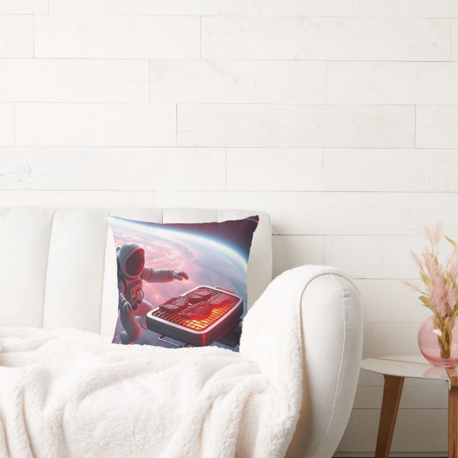 Astronauts Frying Chicken in Space – Funny & Uniqu Cushion (Couch)