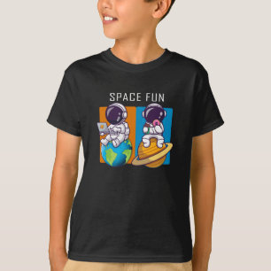  astronauts having space fun , illustration T-Shirt
