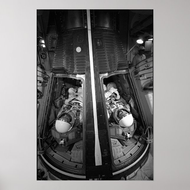 Astronauts inserted into Gemini 4 capsule Poster (Front)