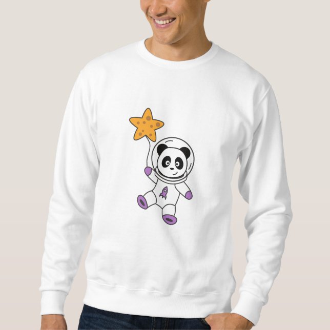 Astronauts Pandas Planet Earth Space Star Sweatshirt (Front)